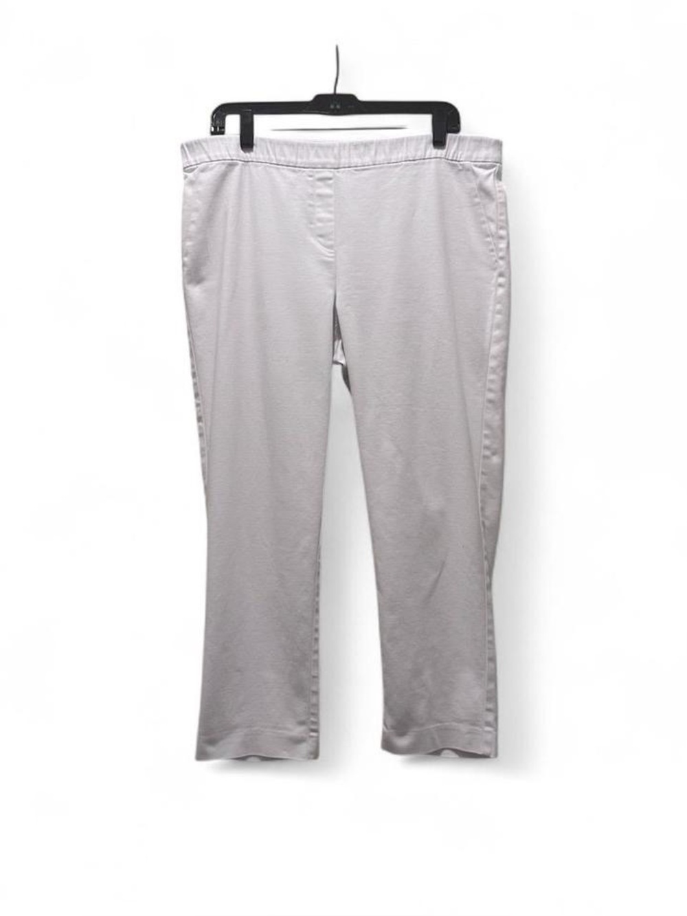 J Jill White Pants Plus Size 16 Petite Flat Front Faux Pockets Stretchy